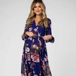 Pink Blush floral print maxi dress